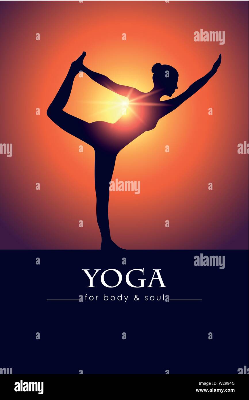 Le yoga pour le corps et l'âme meditating woman silhouette vector illustration EPS10 Illustration de Vecteur