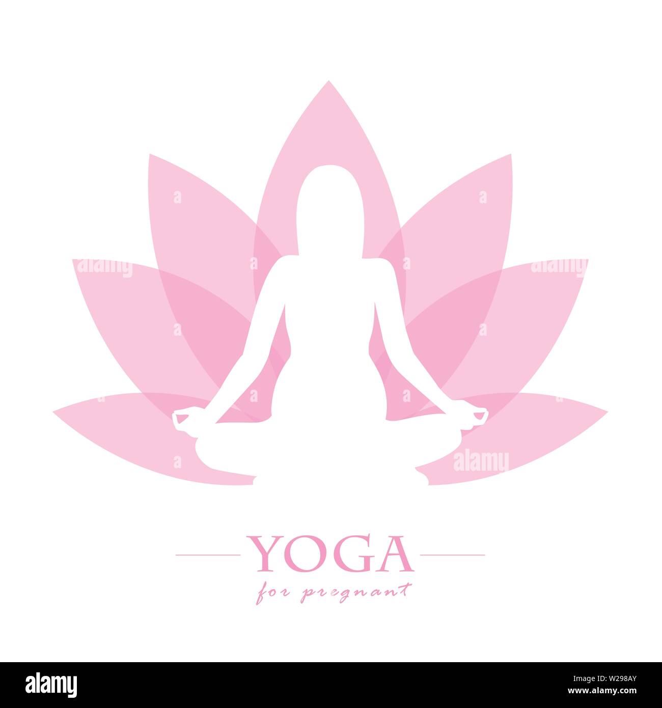 Yoga pour femmes enceintes fleur de lotus rose illustration vecteur EPS10 Illustration de Vecteur