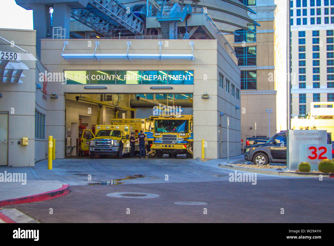 Las Vegas, Nevada, USA - 6 mai 2019 : Extérieur de Clark County Fire Station 32 à Las Vegas. Clark Comté. Banque D'Images