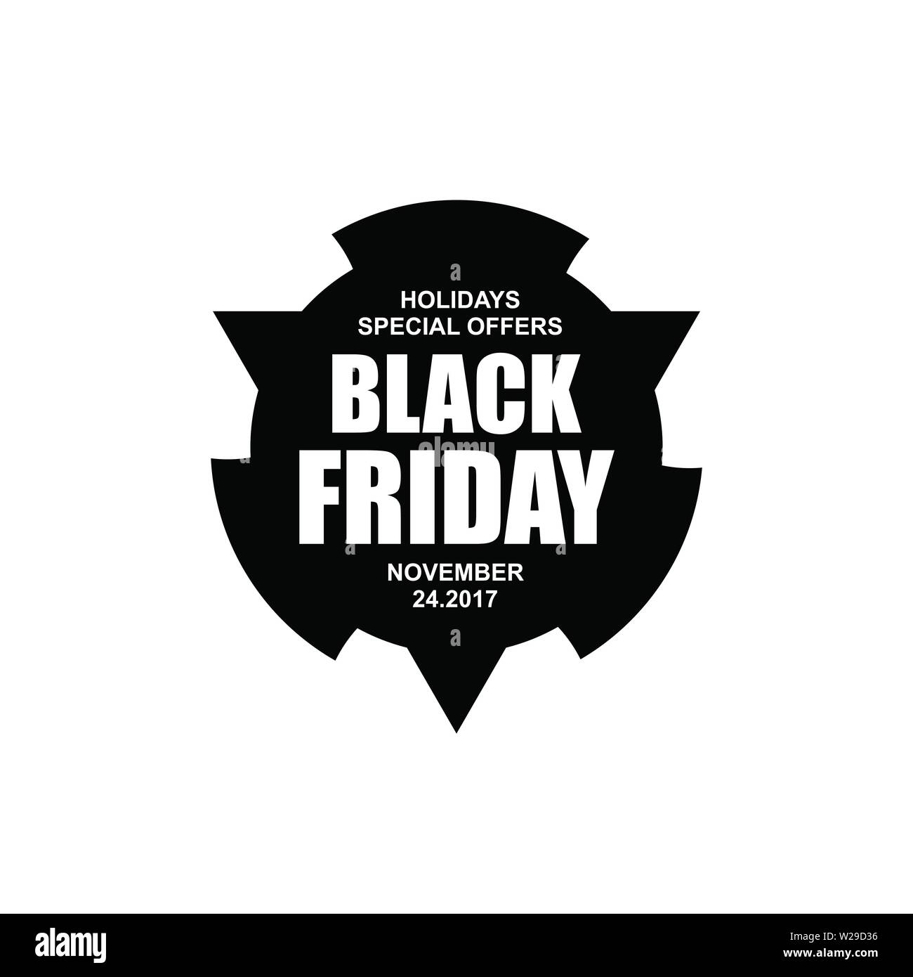 Le vendredi noir vente étiquette. Élément de forme géométrique isolé avec titre. Promo mode bannière discount vente télévision design. Illustration de Vecteur