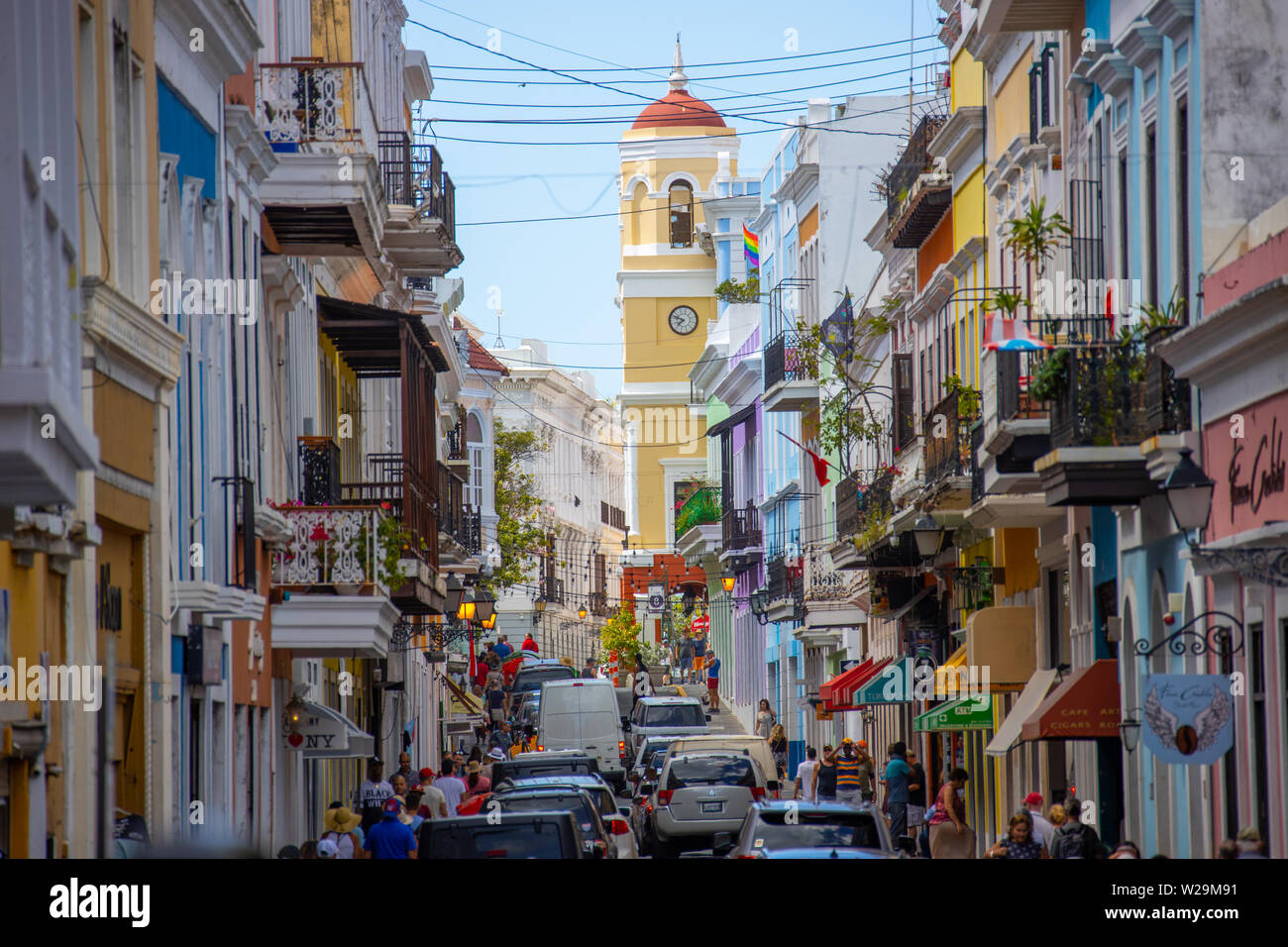 Route étroite, Casa Alcaldía de San Juan, San Juan, Puerto Rico Banque D'Images