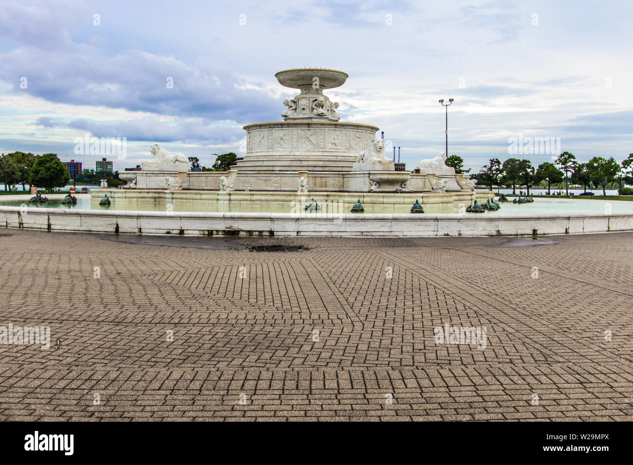 Detroit, Michigan, USA - 6 septembre 2018 : James Scott Memorial Fontaine sur l'île Belle. La fontaine a été achevée en 1925, au coût de 500 000 $ Banque D'Images