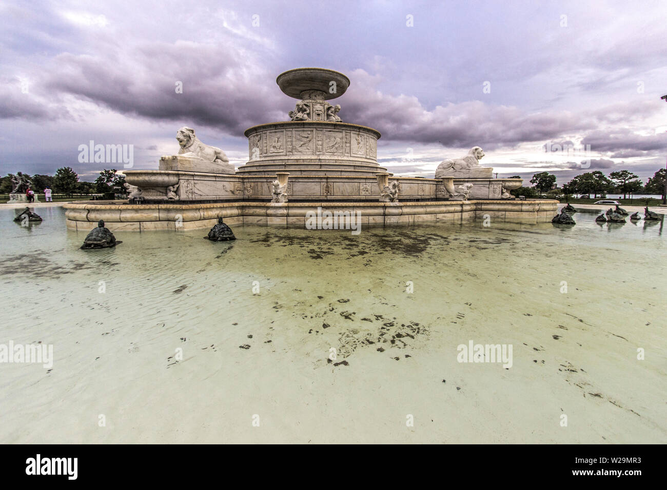 Detroit, Michigan, USA - 6 septembre 2018 : James Scott Memorial Fontaine sur l'île Belle. La fontaine a été achevée en 1925, au coût de 500 000 $ Banque D'Images
