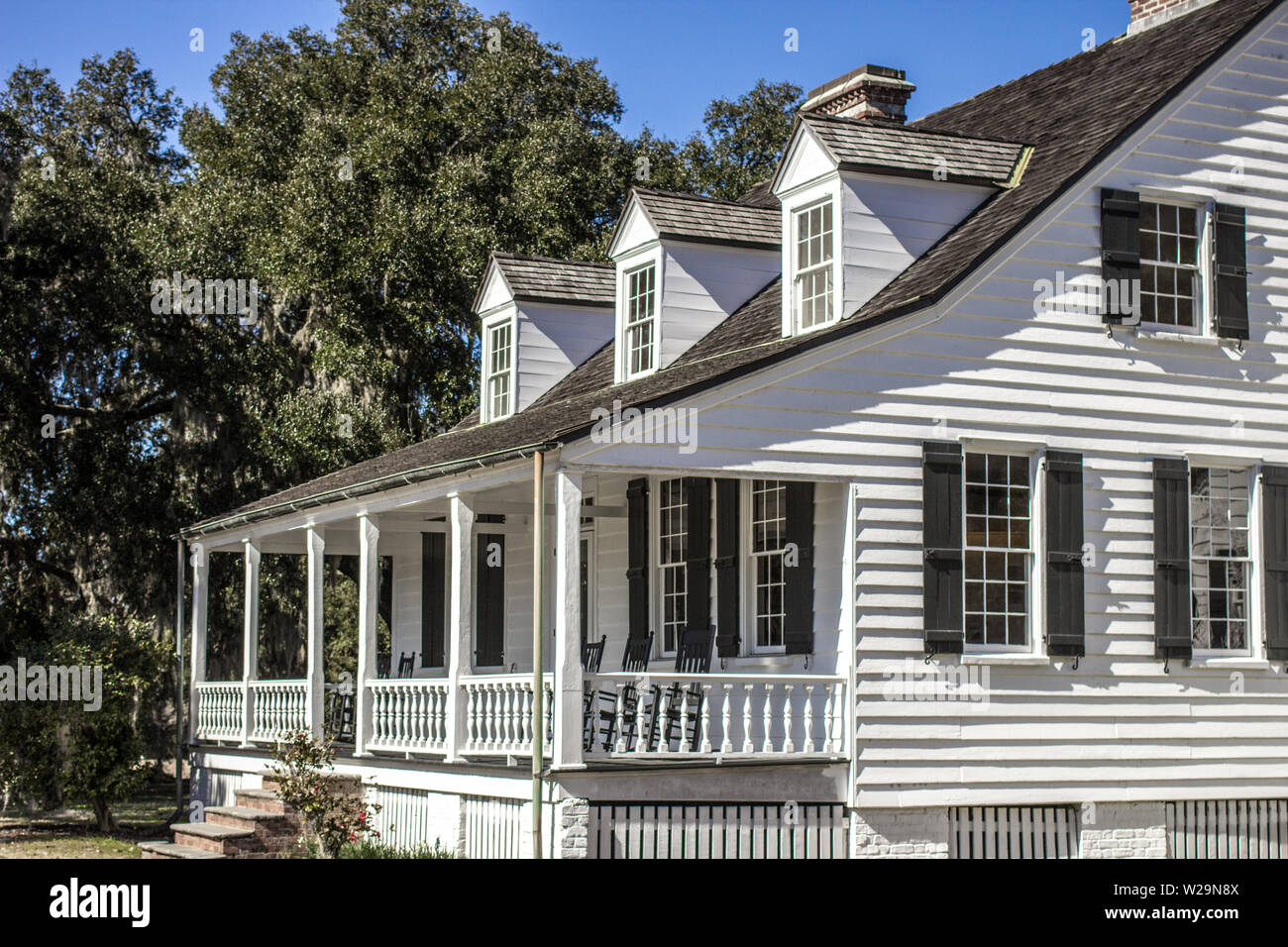Extérieur de la maison historique. Lieu Historique National Charles Pinckney À Charleston, Caroline Du Sud. Banque D'Images