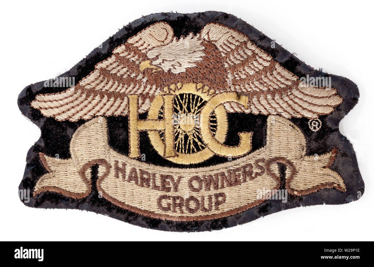 Vintage Harley Davidson Motorcycles Harley Owners Group 'patch' de porc Banque D'Images