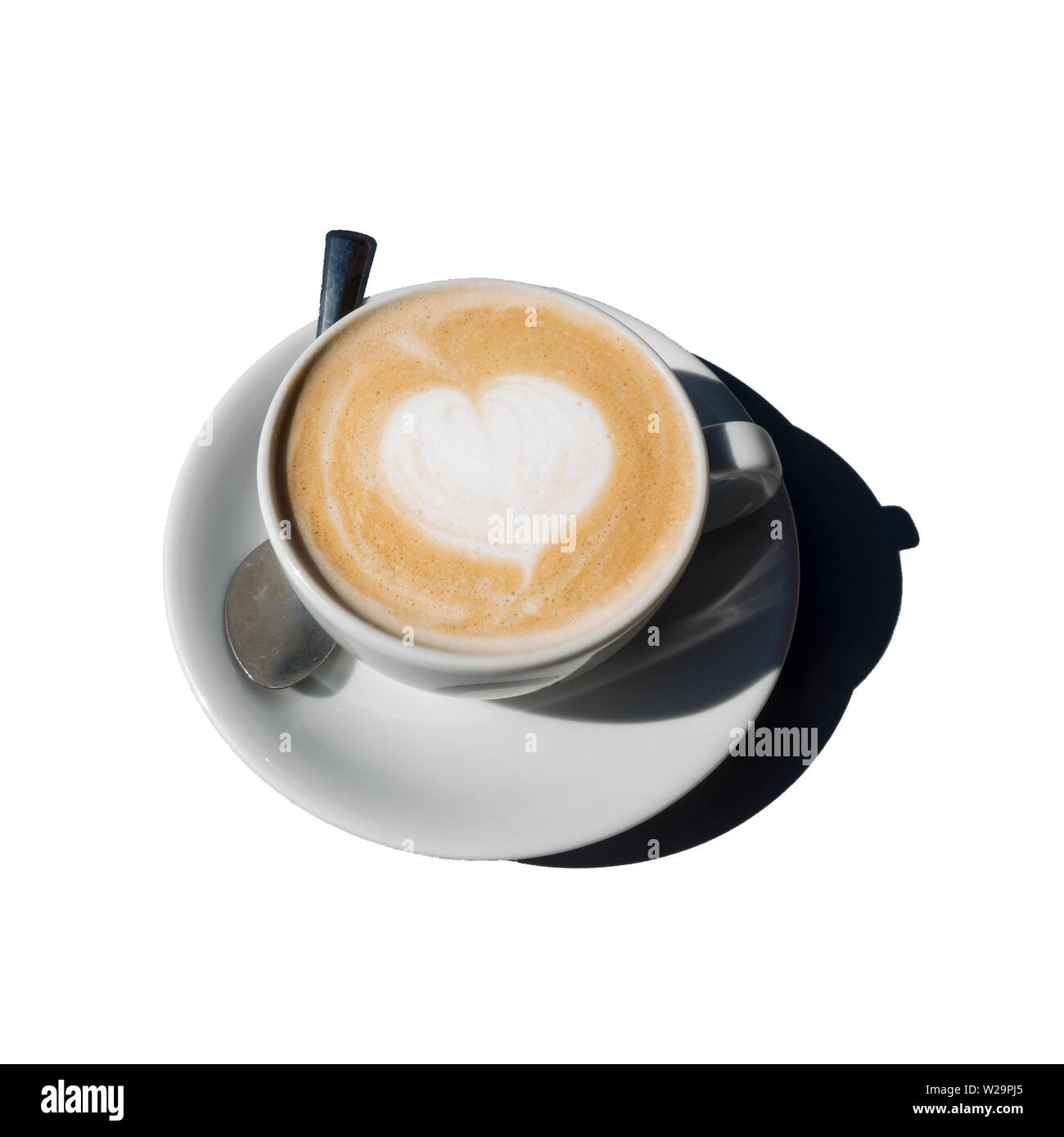 Café Latte avec motif en forme de coeur Banque D'Images