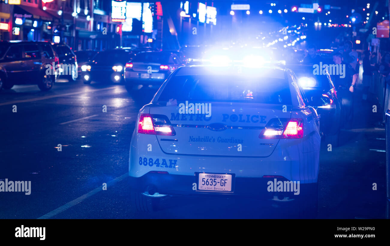 Voiture de police en service à Nashville Banque D'Images