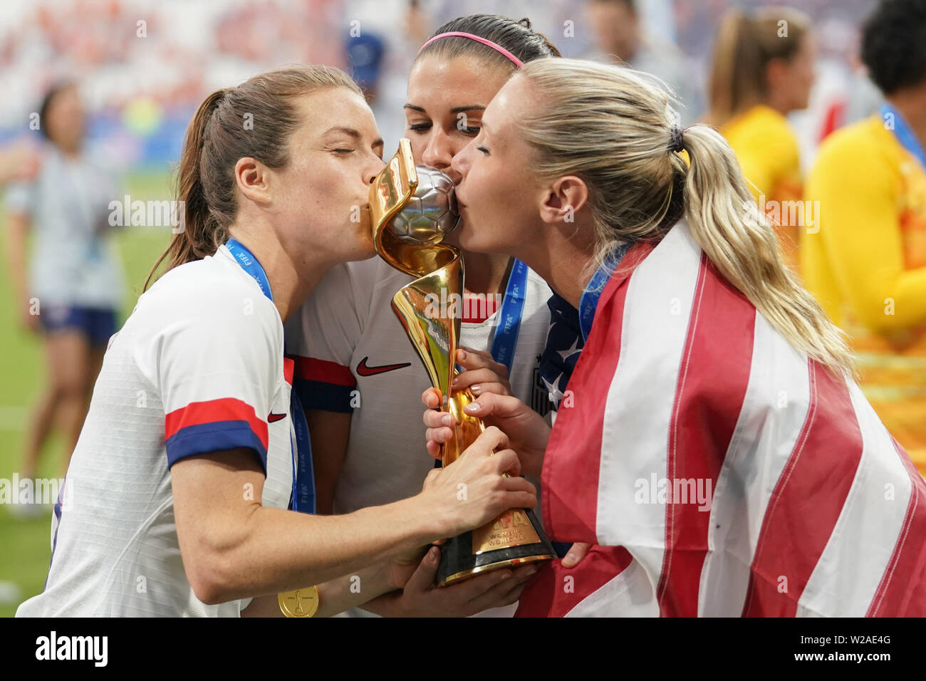 7 juillet 2019 Lyon, France Coupe du Monde féminine de la fifa France 2019 USA Final v Pays-bas États-unis REMPORTE LA MÉDAILLE D'OR CHAMPION DU MONDE Banque D'Images