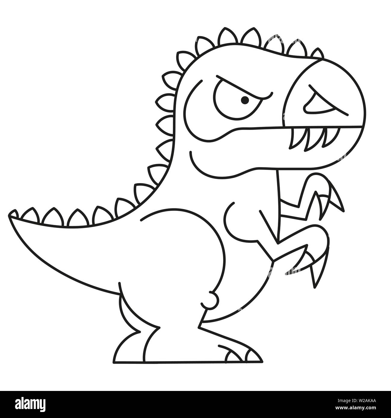 Cartoon doodle illustration de dessins à colorier pour les dinosaures, t-shirt print design, cartes de vœux Illustration de Vecteur