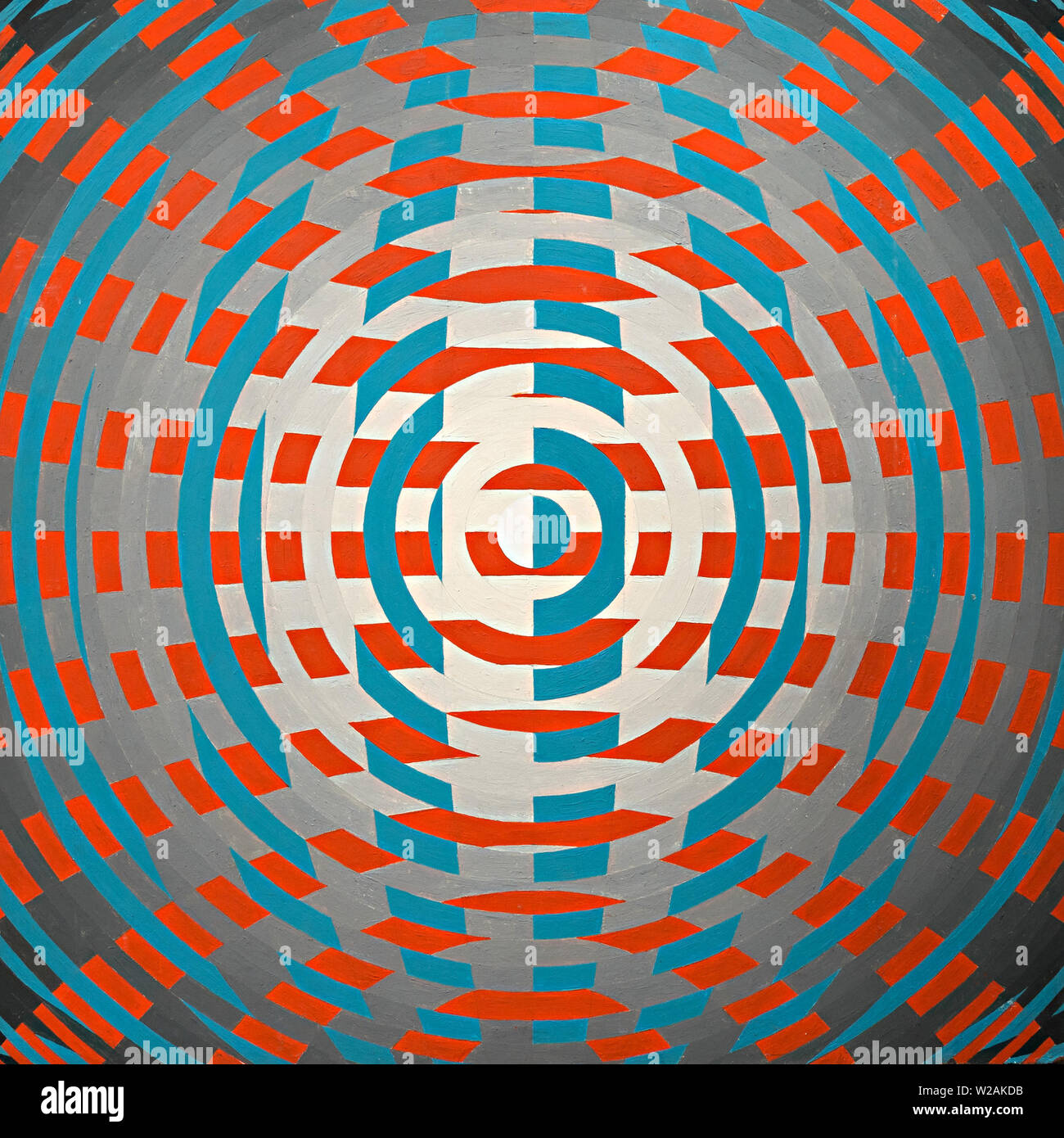 Op art peinture 'Sphere' en acrylique sur planche par l'artiste Ron Chapman (1931-2012), inspirés par les œuvres de Bridget Riley. Banque D'Images