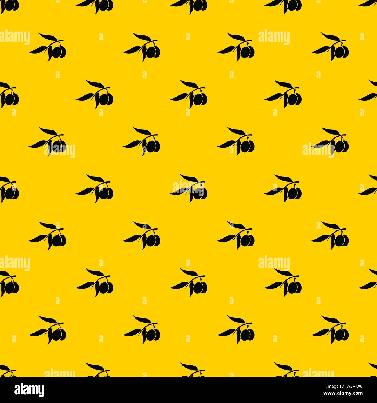 Branche de l'arbre d'olive avec deux olives vector pattern Illustration de Vecteur