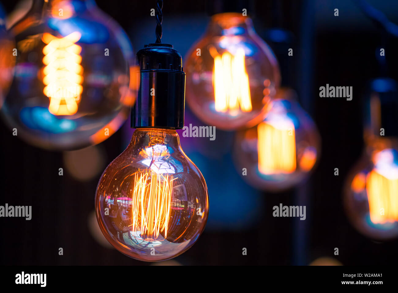Luxe belle décoration lumière lampe edison rétro Banque D'Images