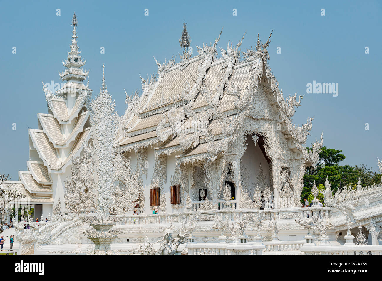 Wat Rong Khun, Le Temple blanc, Thaïlande Banque D'Images