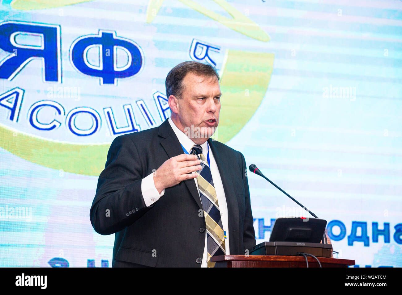 Riche Easterling, Westinghouse Electric parle du 10e Forum nucléaire l'Ukraine, Kiev, soulevant les questions touchant à la sûreté nucléaire, l'innovation et modulaire unités nucléaires Banque D'Images