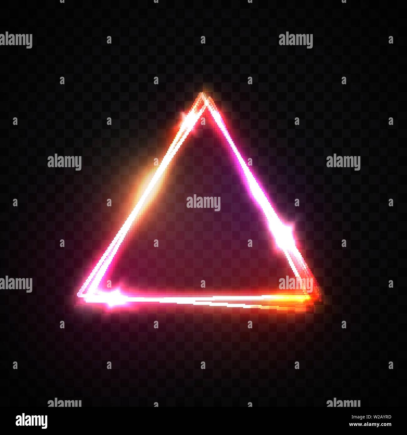 Enseigne au néon triangle sur fond transparent. Illustration de Vecteur Enseigne au néon triangle sur fond transparent. Illustration de Vecteur