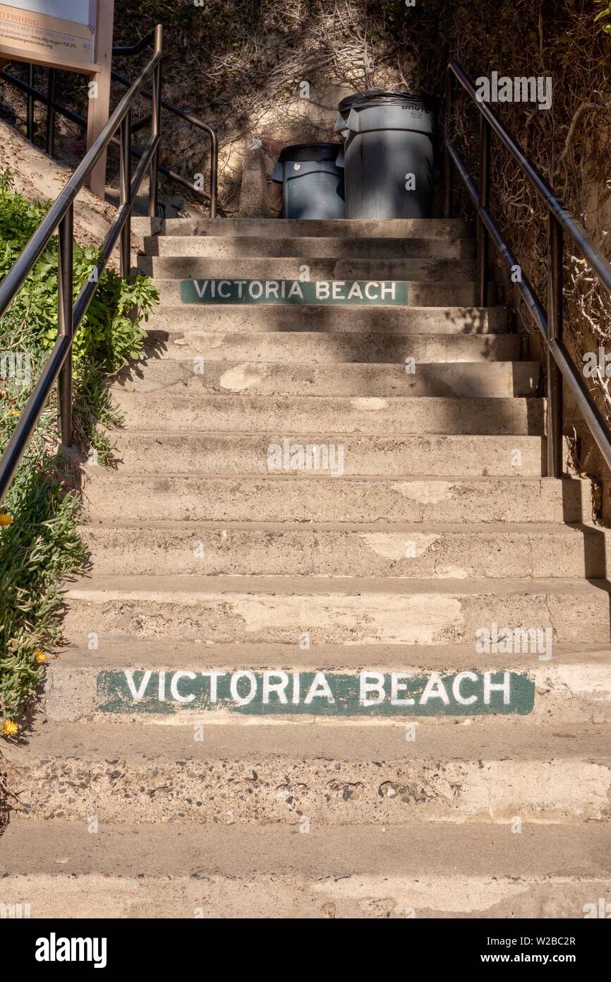 Escalier à Victoria Beach à Laguna Beach, Californie Banque D'Images