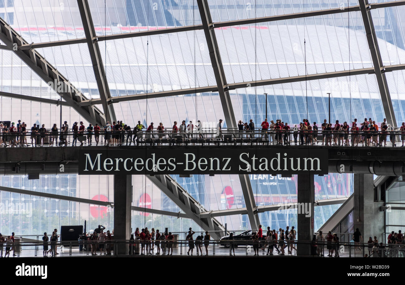 Stade Mercedes-Benz à Atlanta, Géorgie, accueil de MLS soccer club Atlanta United FC et la NFL's Falcons d'Atlanta. (USA) Banque D'Images