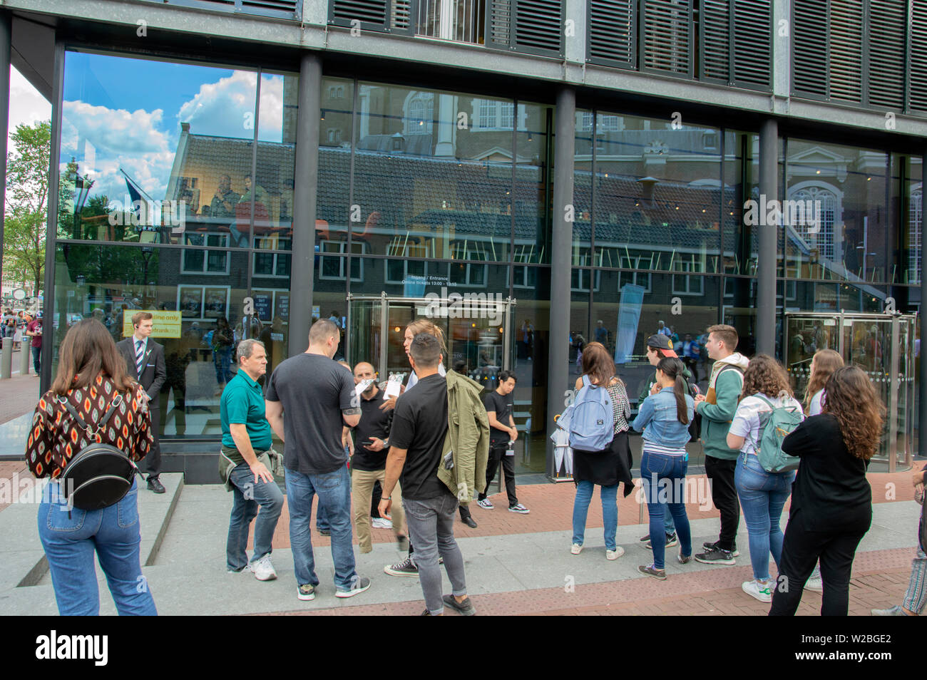 Entrée de la maison d'Anne Frank à Amsterdam Les Pays-Bas 2019 Banque D'Images