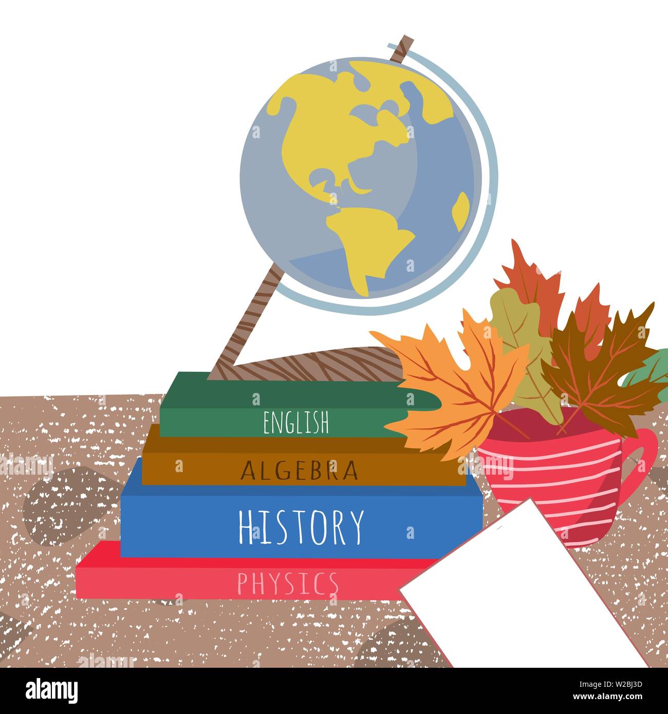 Retour à l'école. Cute vector illustration pour poster, l'arrière-plan, une bannière ou une carte, dessin libre de l'écolier s 24 avec modèle, calculatrice Illustration de Vecteur