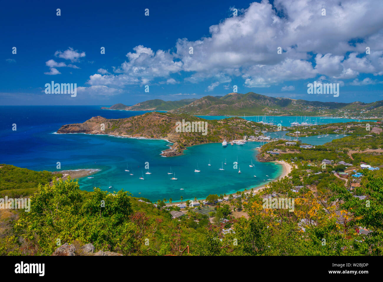 Caraïbes, Antigua, English Harbour de Shirley Heights Banque D'Images