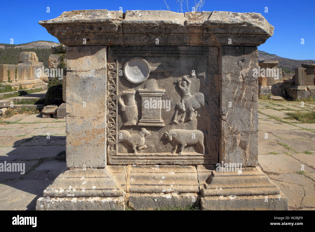 Ruines de l'antique ville Cuicul, Djemila, Sétif, Algérie Province Banque D'Images