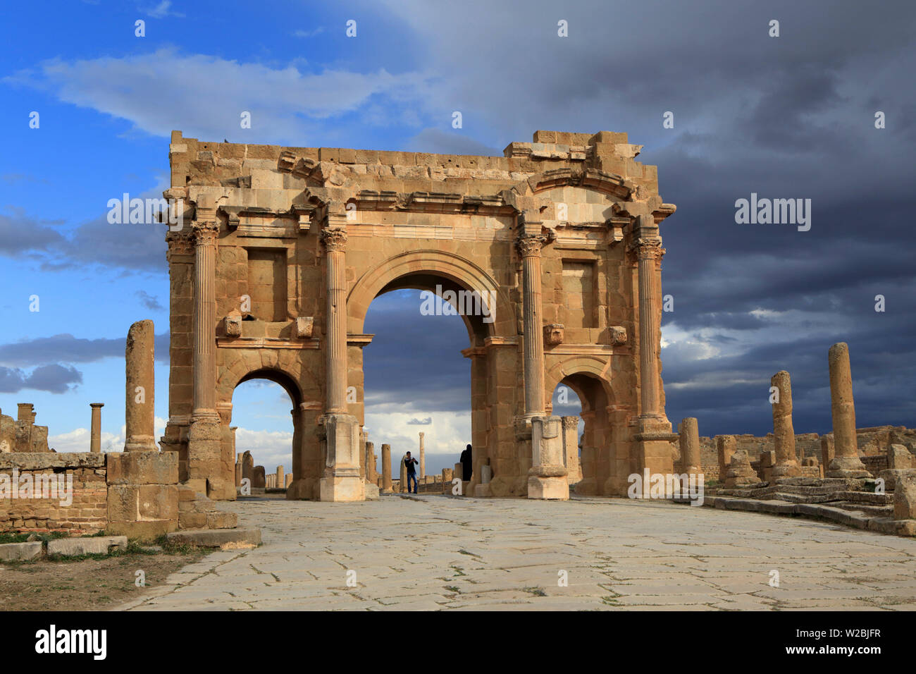 L'Arche de Trajan, Timgad, Batna Province, Algérie Banque D'Images