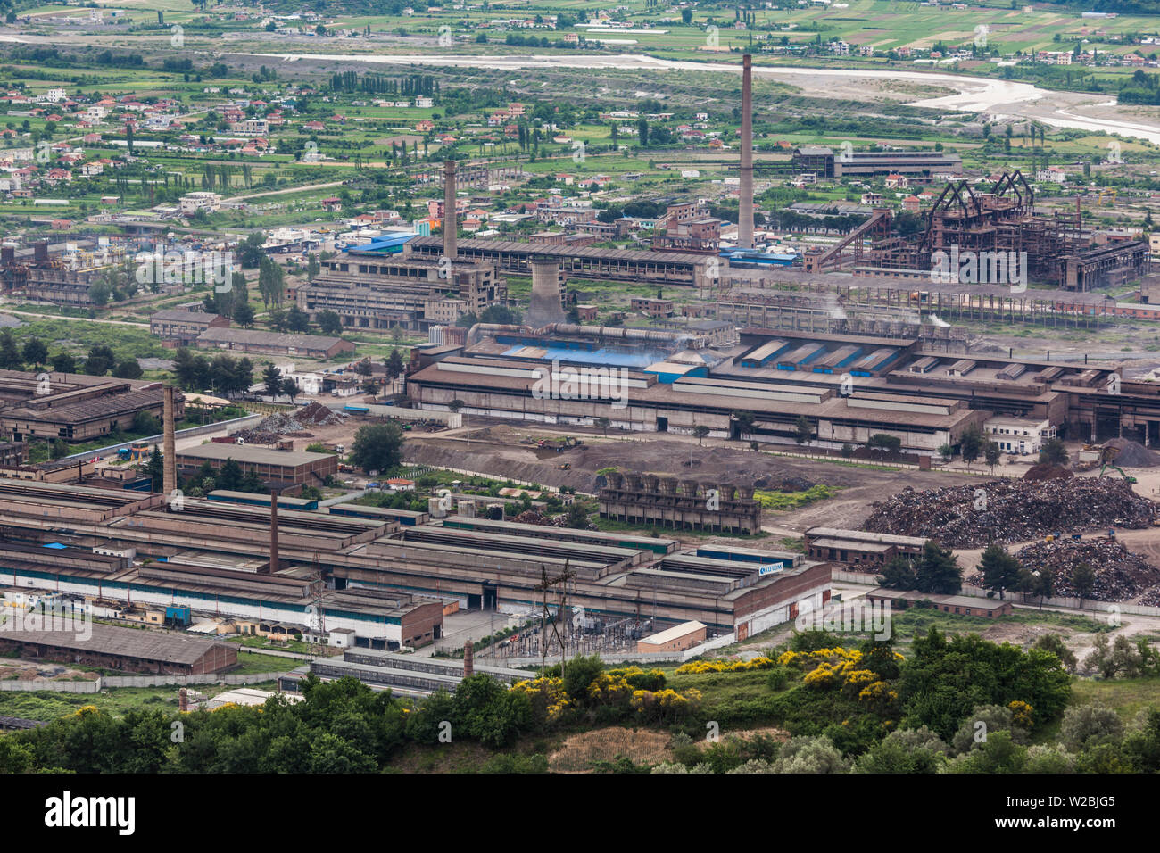 L'Albanie, Elbasan, l'acier de la partie -ère communiste Steel Mill, construit en 1974, une fois qu'employait plus de 8 000 travailleurs Banque D'Images