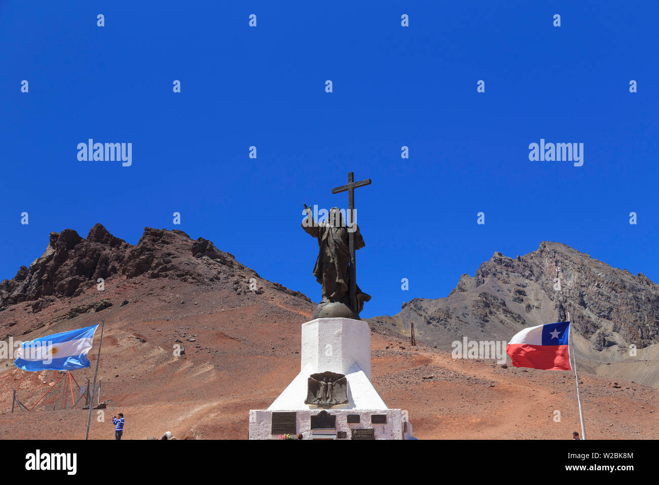 L'Argentine, Mendoza, Ruta 7, statue du Christ Rédempteur à la frontière entre l'Argentine et Chie Banque D'Images