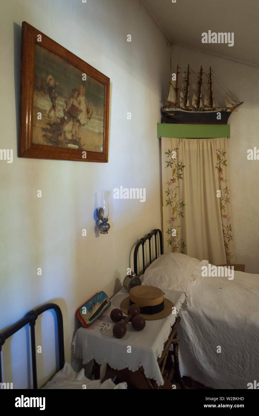 L'Australie, l'Australie du Sud, la péninsule de Yorke, Wanze, Hangar agricole, Musée historique de la maison, maison Matta, intérieur, chambre à coucher Banque D'Images