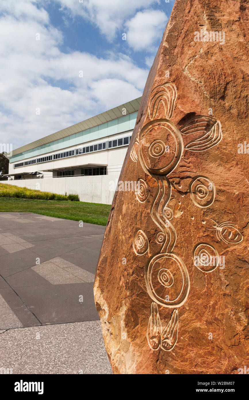 L'Australie, Territoire de la capitale australienne, Canberra, ACT, National Portrait Gallery et le jardin de sculptures d'art autochtones Banque D'Images