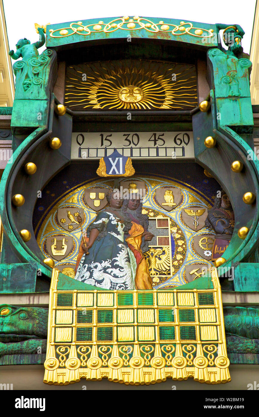 L'horloge Anker, Vienne, Autriche, Europe Centrale Banque D'Images