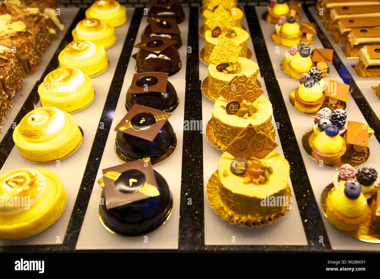 Afficher gâteau, Café Central, Vienne, Autriche, Europe Centrale Banque D'Images
