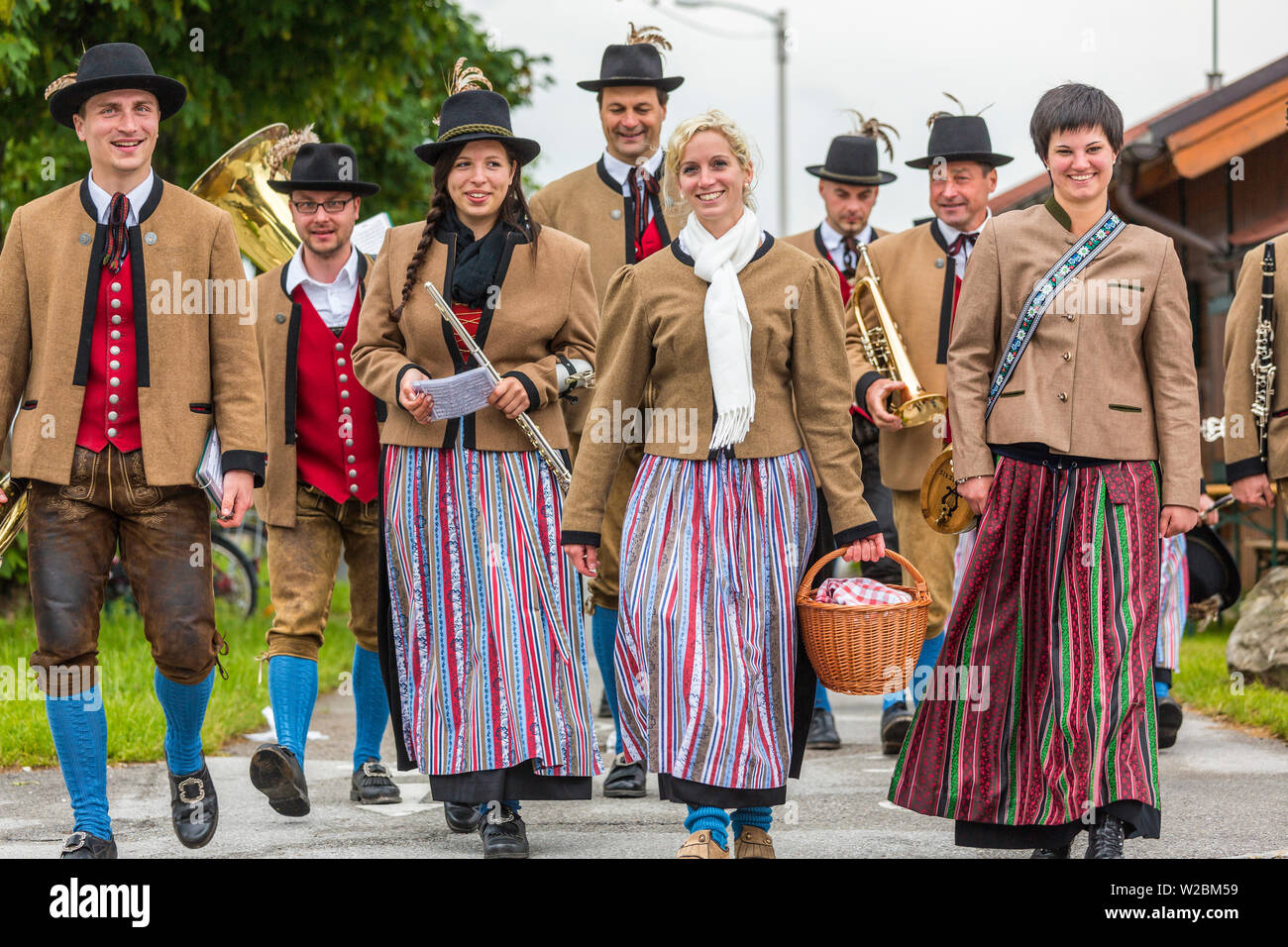 Bande traditionnels du Tyrol, Salzbourg, Autriche Banque D'Images