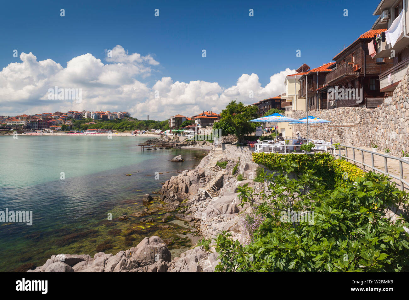 La Bulgarie, côte de Mer Noire, Sozopol, l'Est de Waterfront Banque D'Images