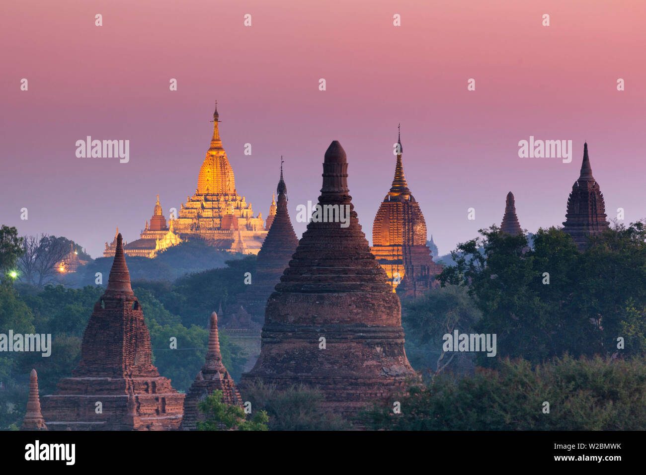 Myanmar (Birmanie), des temples de Bagan (Site du patrimoine mondial de l'UNESCO), Temple Ananda Banque D'Images