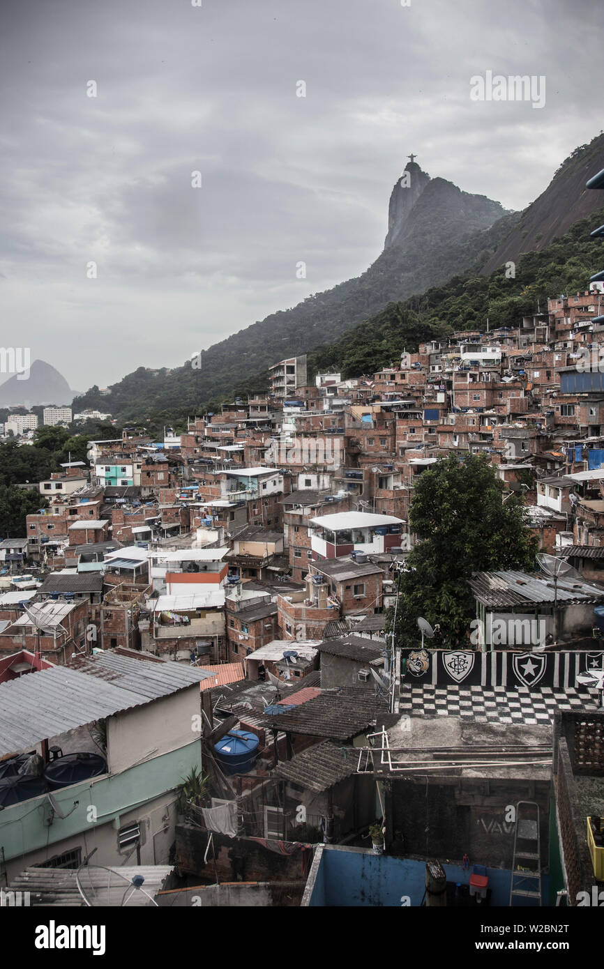 Favela Santa Marta, Rio de Janeiro, Brésil Banque D'Images