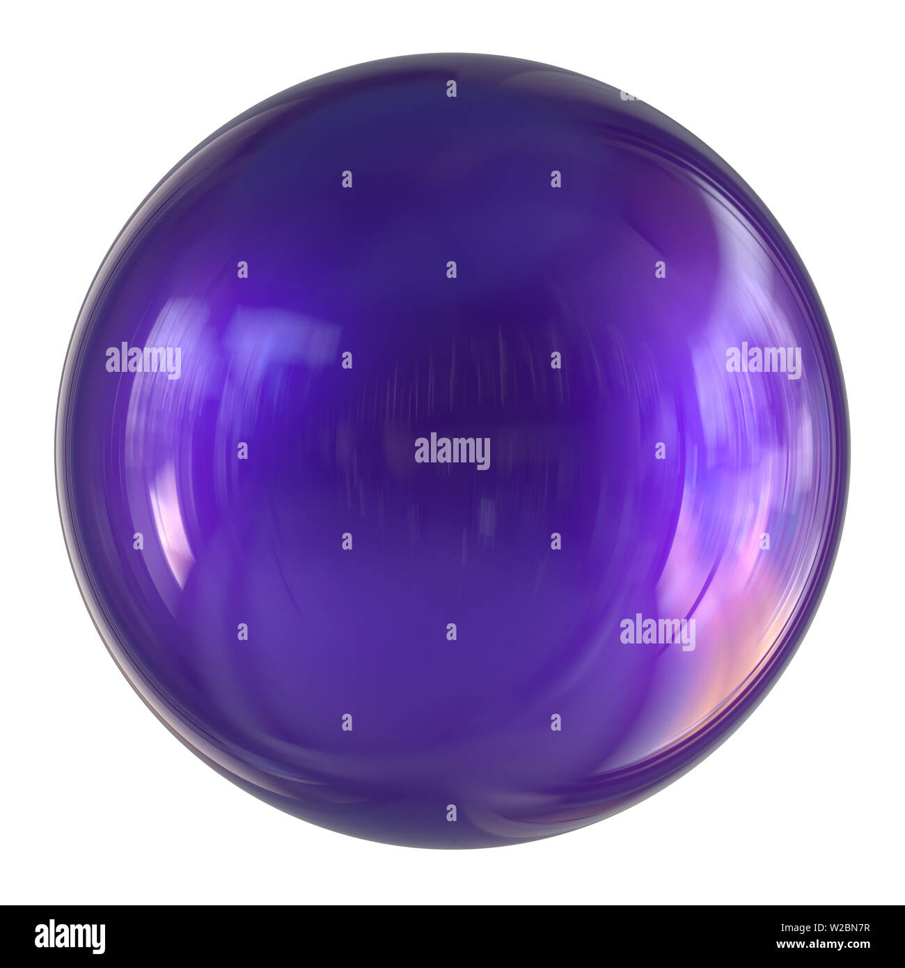 3d illustration de sphère pourpre bouton rond de base ball cercle forme géométrique. Atome droplet bleu brillant de l'élément objet mousseux ballon vide Banque D'Images