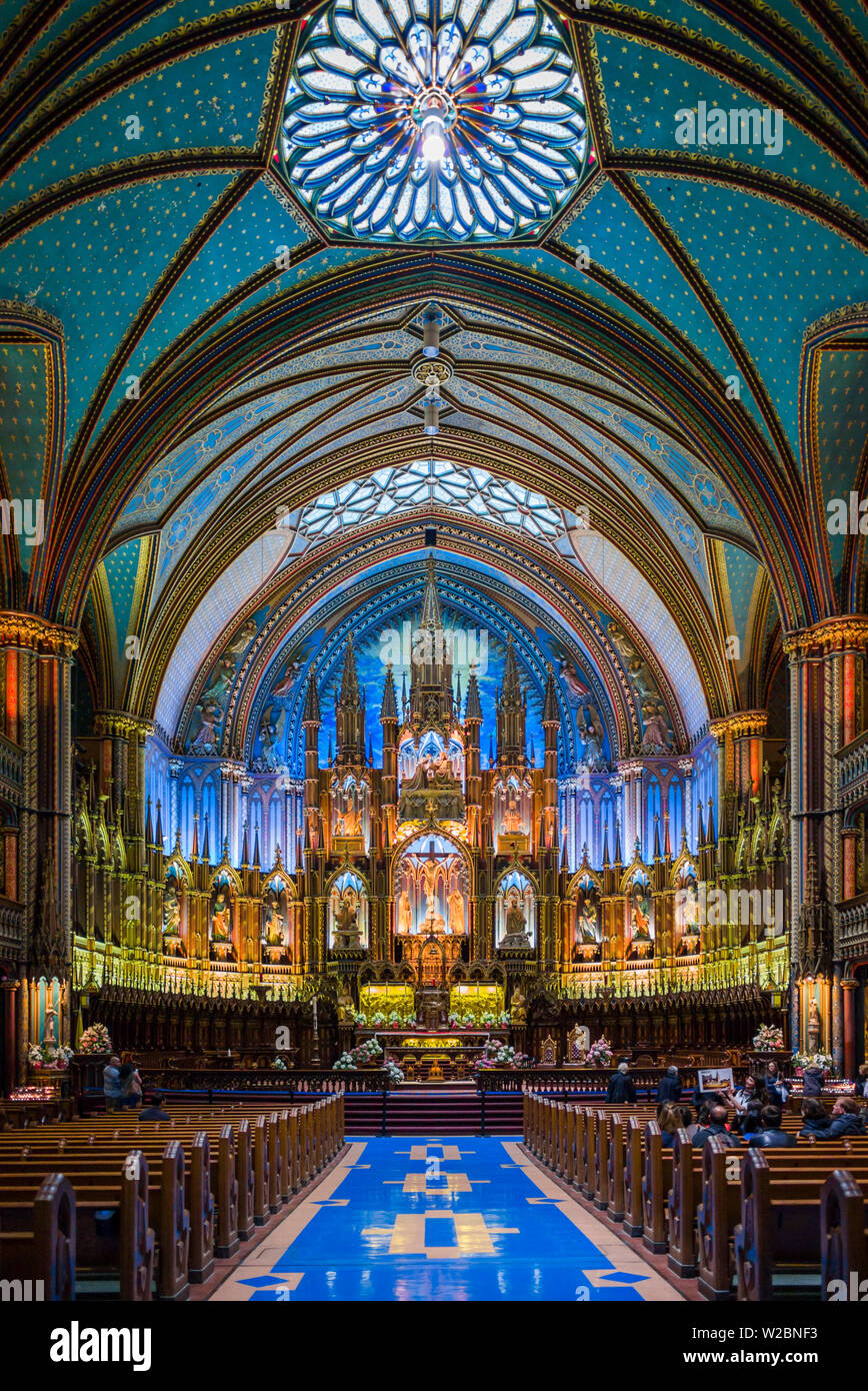 Canada, Québec, Montréal, Basilique Notre Dame Banque D'Images
