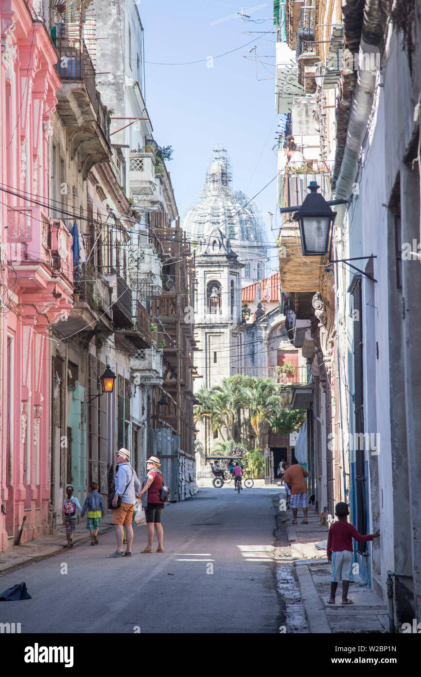 Rues de la Habana Vieja, La Havane, Cuba Banque D'Images