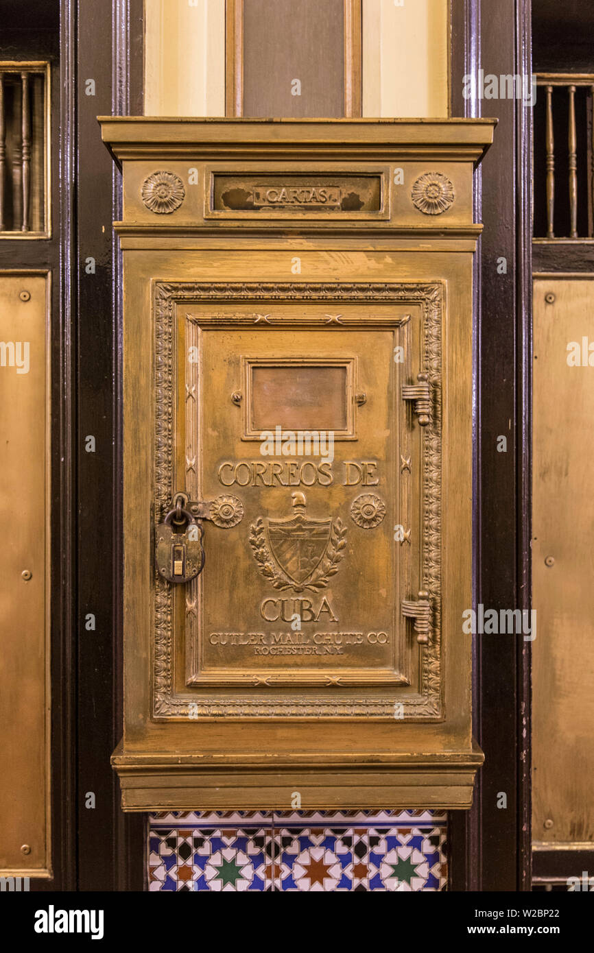 Old Post box, l'historique Hôtel Nacional, Vedado, La Havane, Cuba Banque D'Images