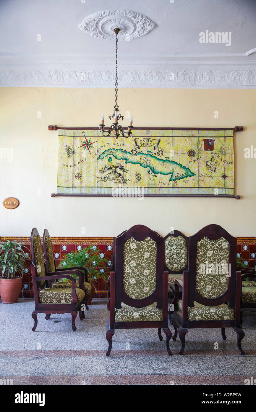 La province de Camaguey, Cuba, Camaguey, Calle Republica, Colon Banque D'Images