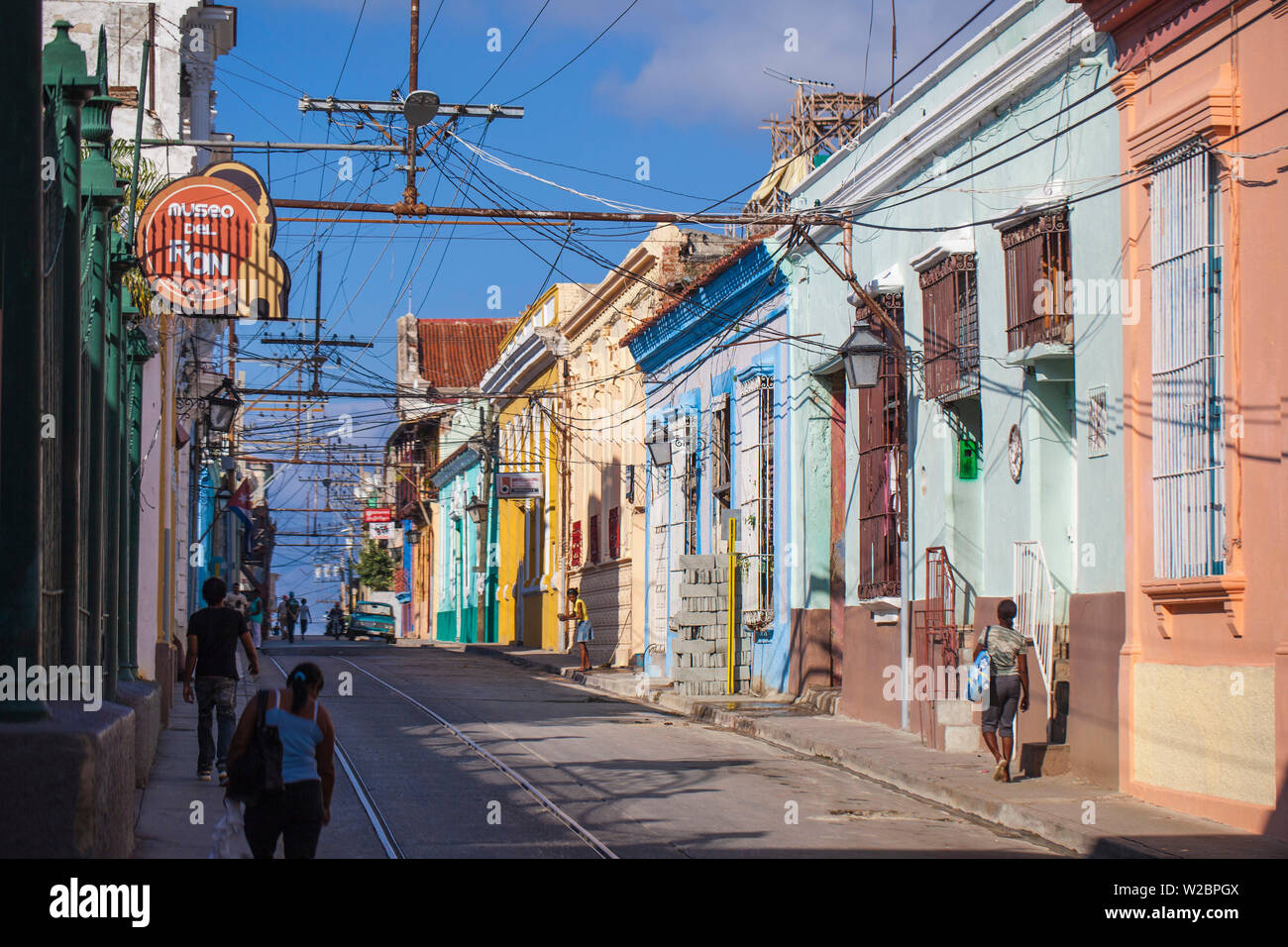 Cuba, Province de Santiago de Cuba, Santiago de Cuba, scène de rue dans le centre historique Banque D'Images