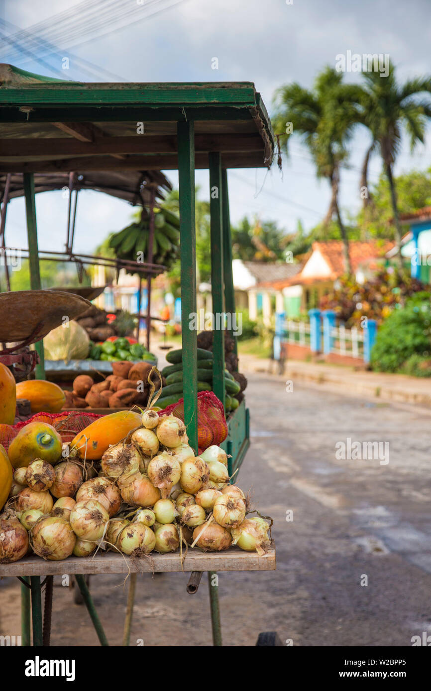 Vegetable stall Mobile, Vinales, province de Pinar del Rio, Cuba Banque D'Images