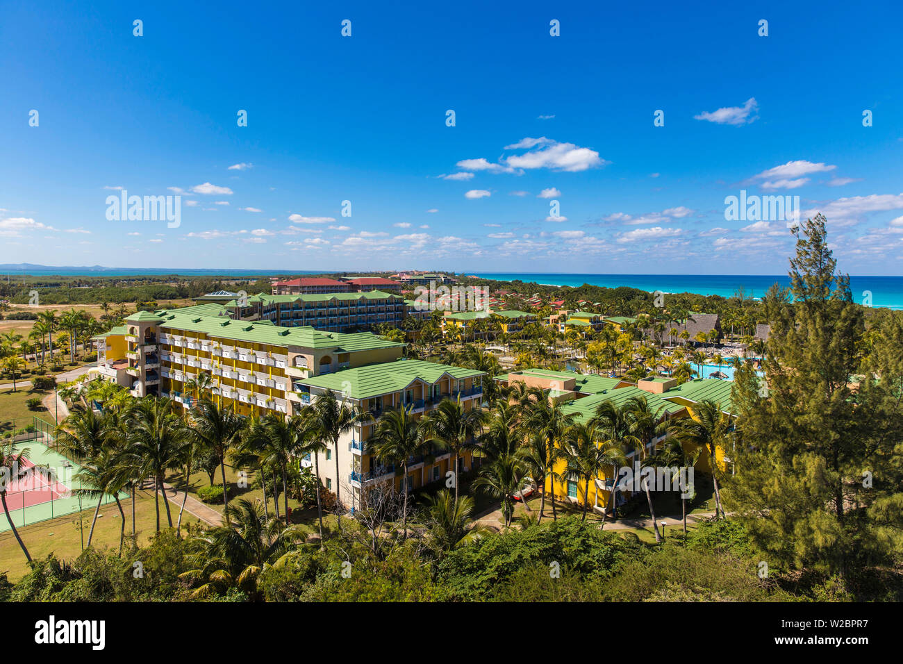 Cuba, Varadero, vue sur Varadero hôtels Banque D'Images