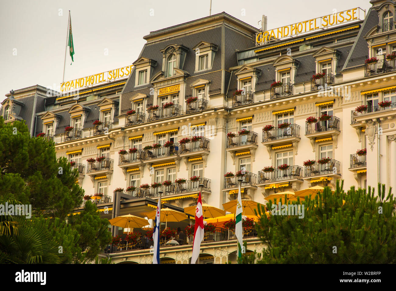 Grand Hotel Suisse, Montreux, Lac Léman, Vaud, Suisse Banque D'Images