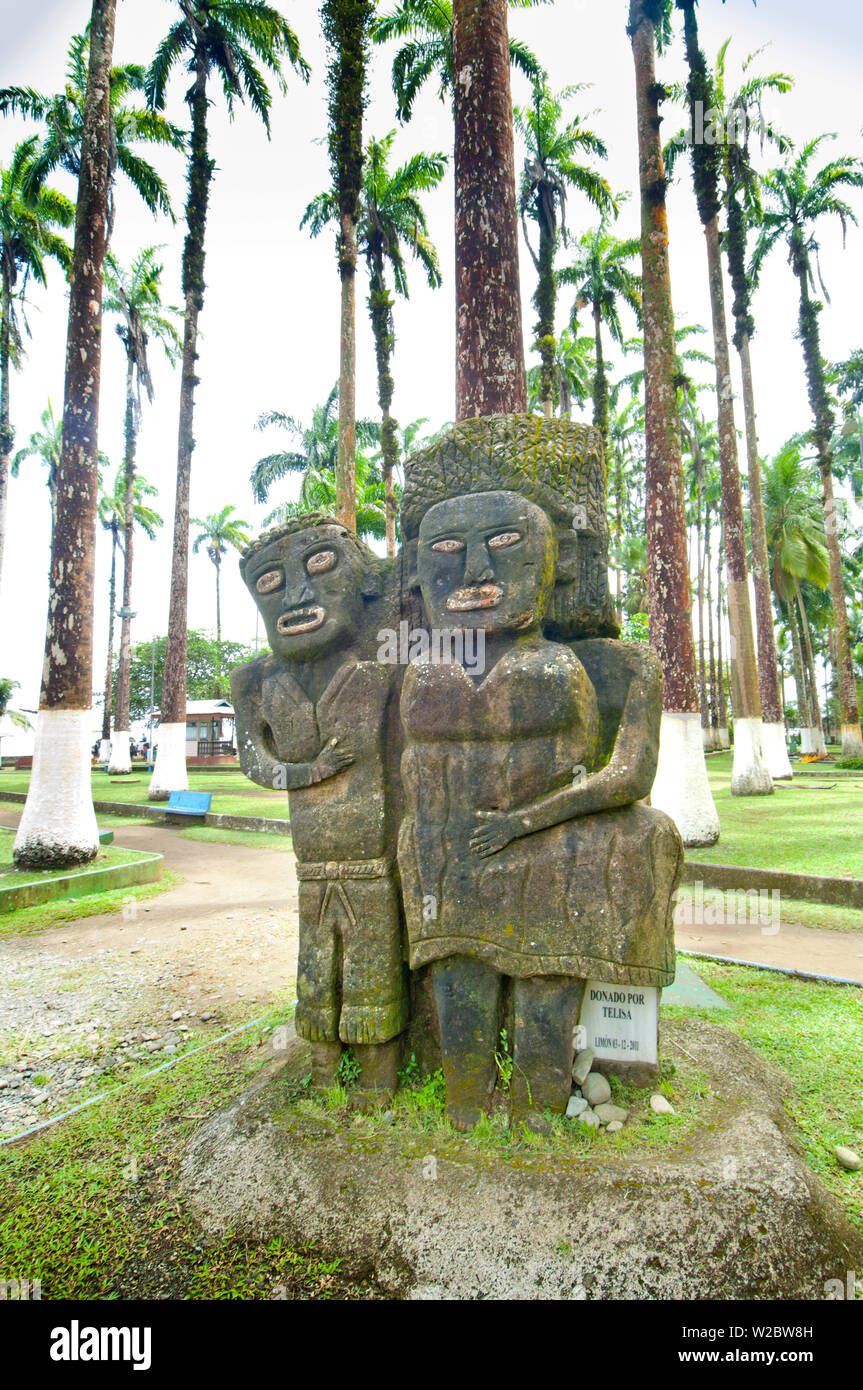 Costa Rica, Puerto Limon, Parque Vargas, statues, Art Costaricien Local Banque D'Images