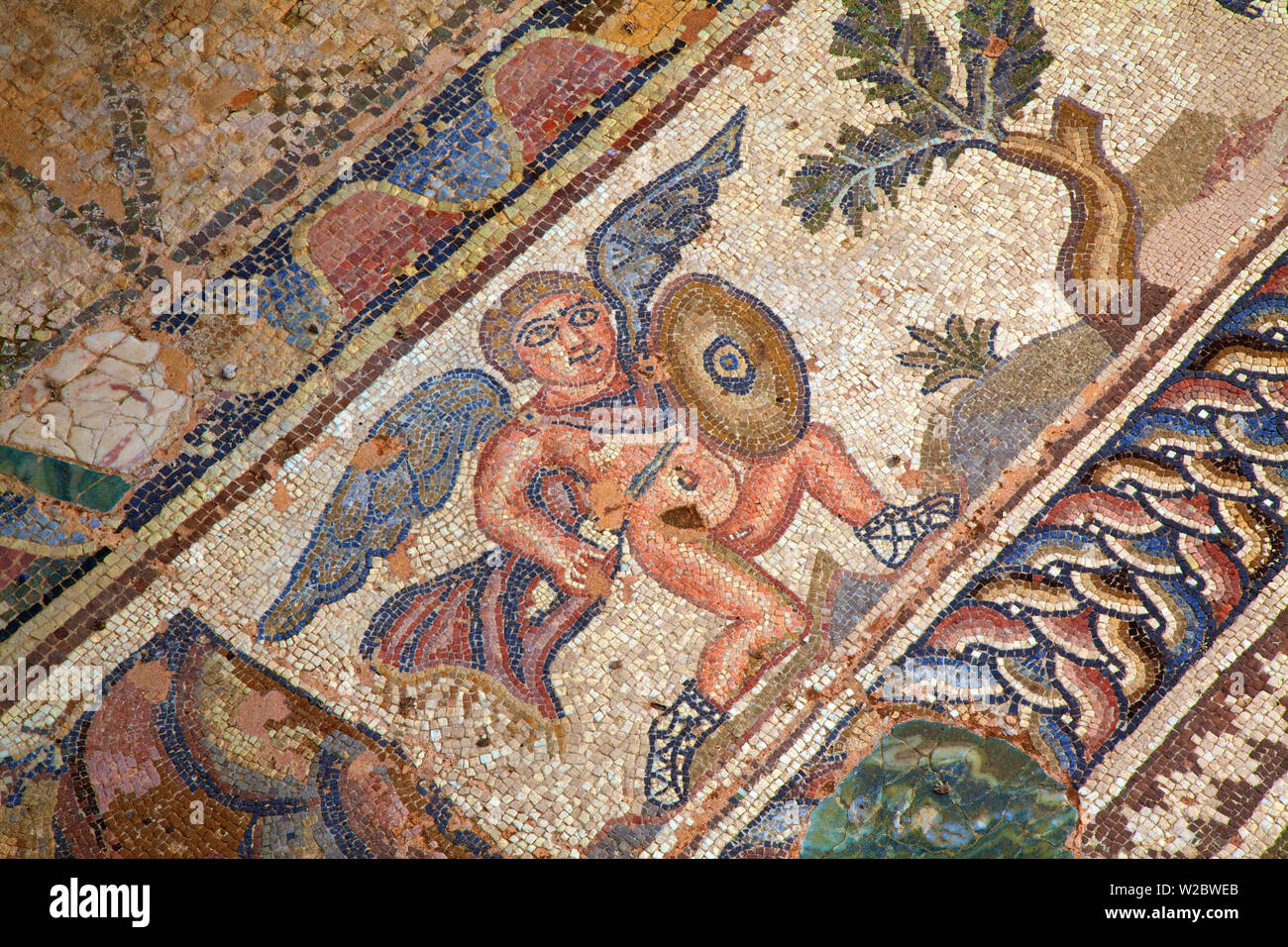 Mosaïques Maison de Theseus, Kato Pathos Parc Archéologique, Pathos, Chypre, Méditerranée orientale Banque D'Images