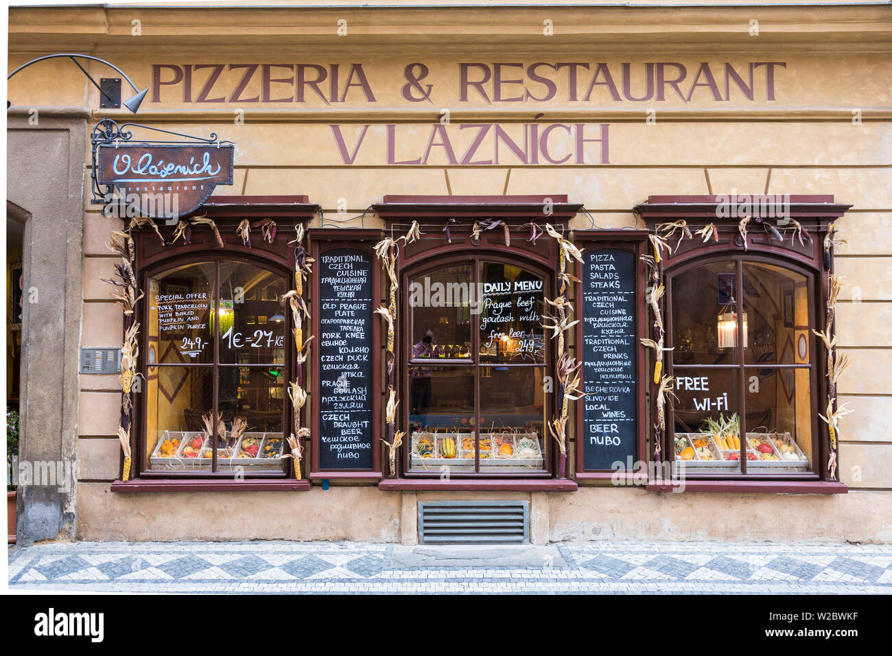 Restaurant à Mala Strana (Petit quartier), Prague, République Tchèque Banque D'Images