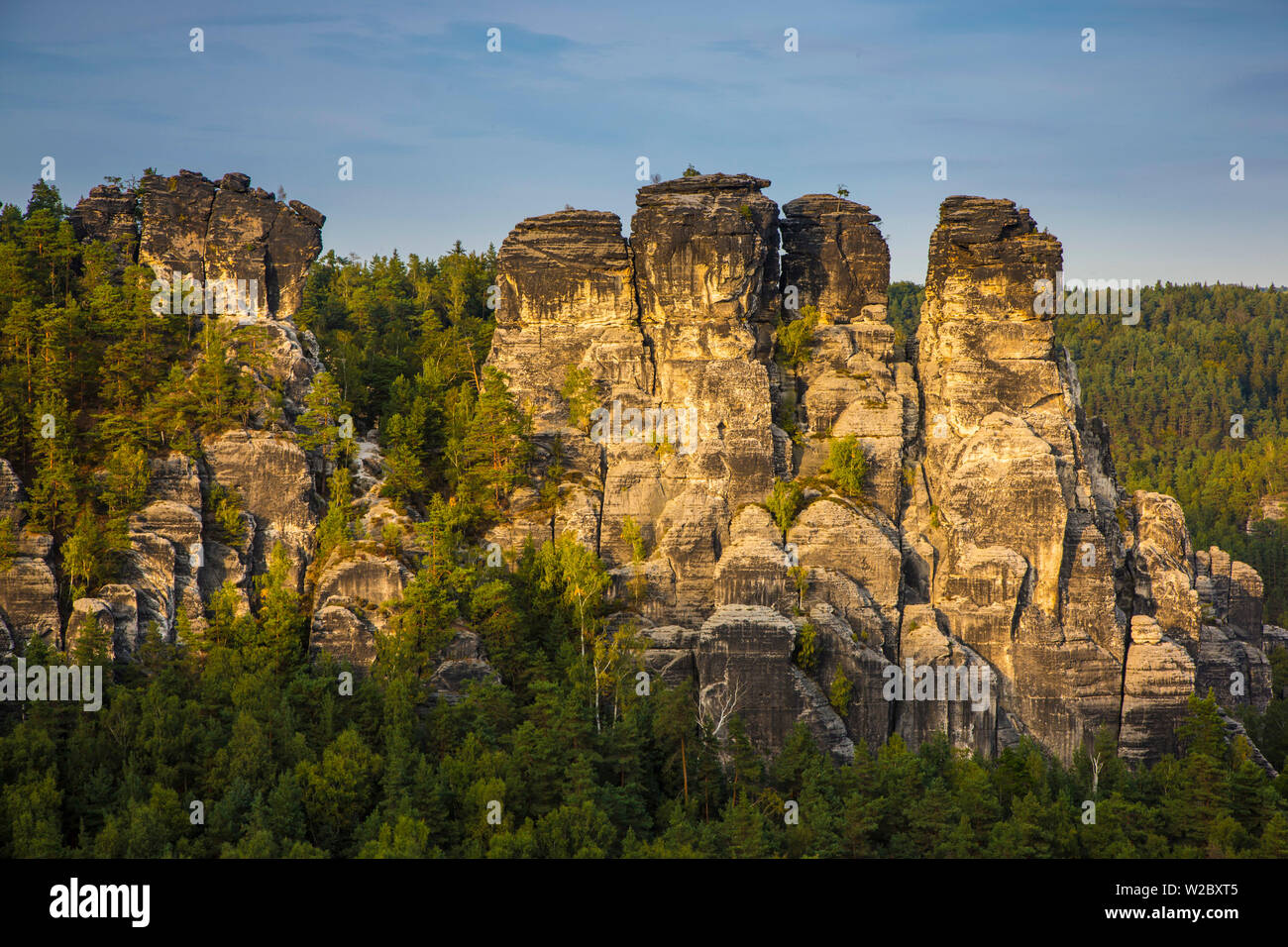 Bastei, le Parc National de la Suisse Saxonne, Saxe, Allemagne Banque D'Images