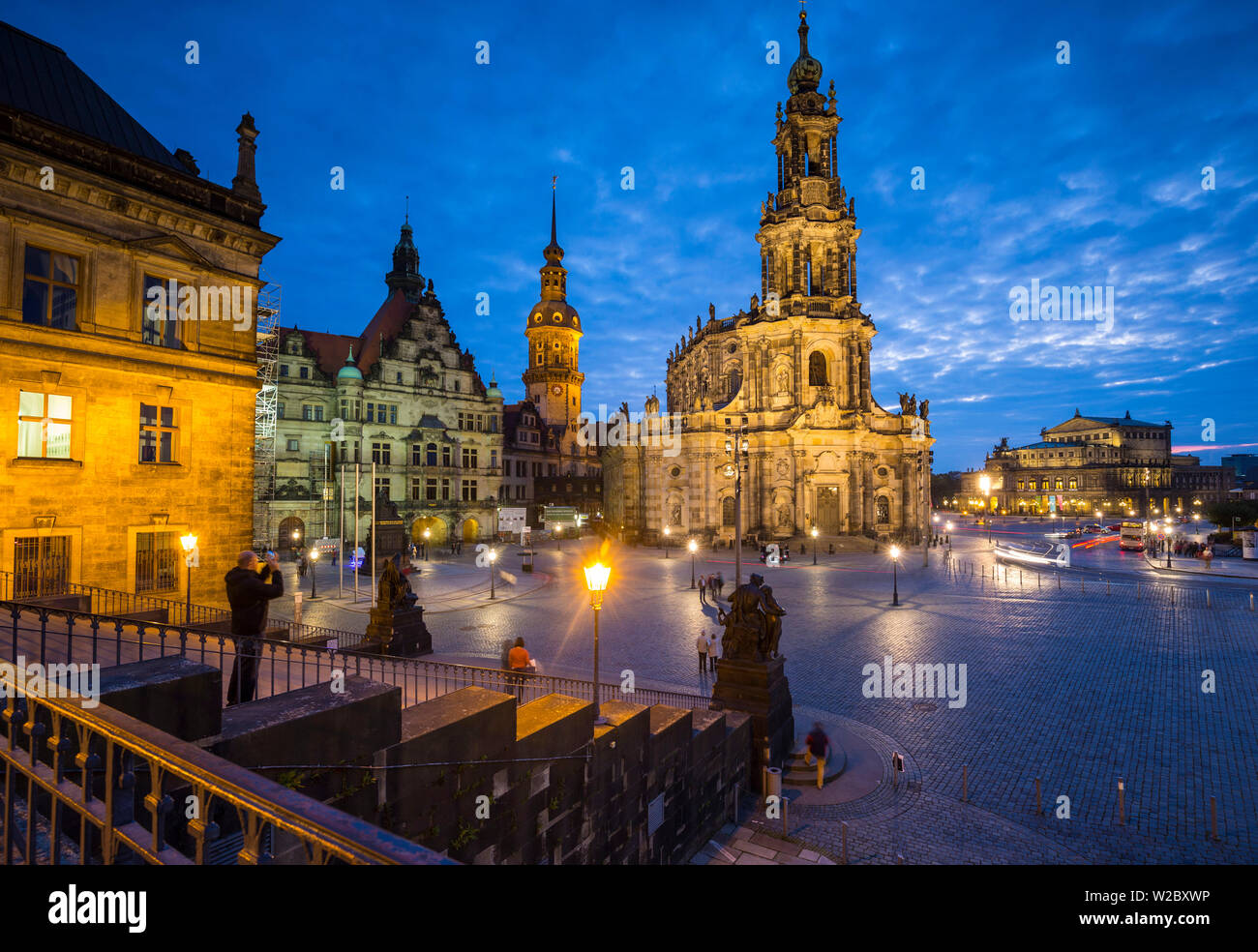 & Hofkirche du château de Dresde, Dresde, Saxe, Allemagne Banque D'Images